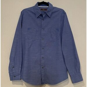 PD & C Paper Denim And Cloth Men's Medium‎ Blue Long-Sleeve Button-Down Shirt